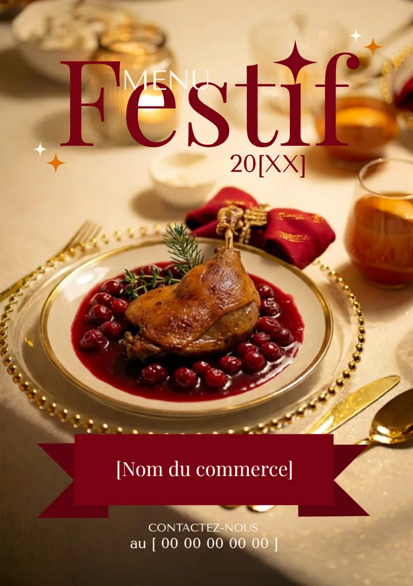 Dépliant de fêtes traiteur, recto