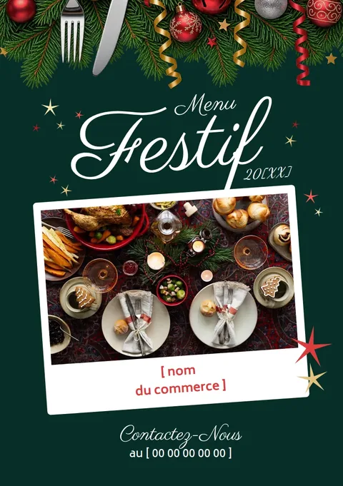 Couverture du dépliant de fêtes modèle n°24, Vert