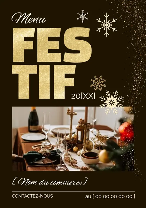 Couverture du dépliant de fêtes modèle n°25, Or