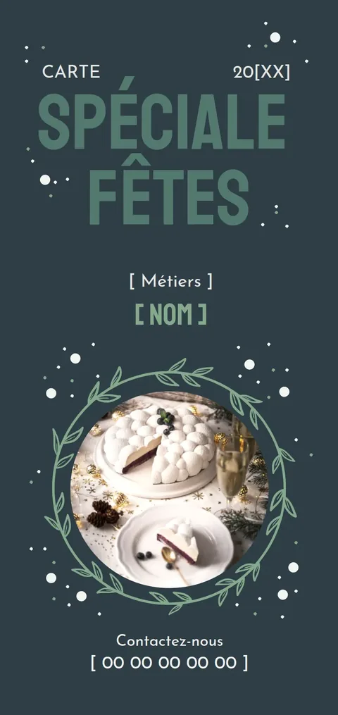 Couverture du dépliant de fêtes modèle n°6, Turquoise