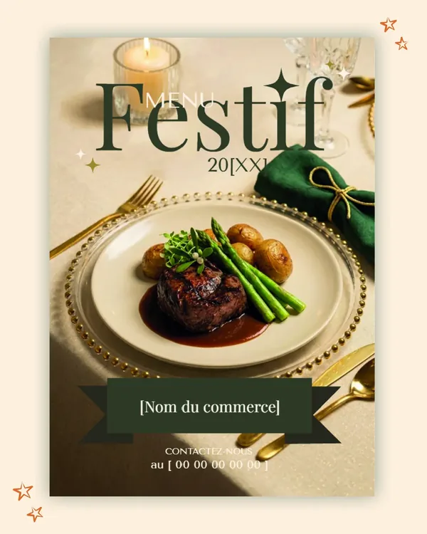 Post de la couverture du dépliant « Menu festif »