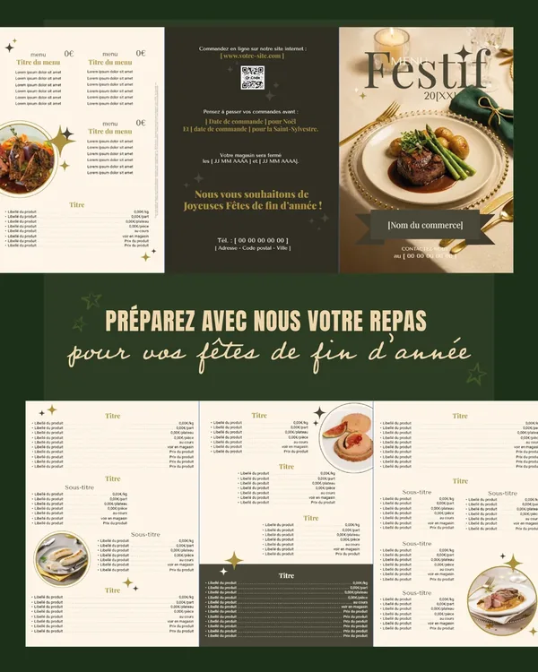 Post « Préparez avec nous votre repas pour vos fêtes de fin d’année », les volets du dépliant