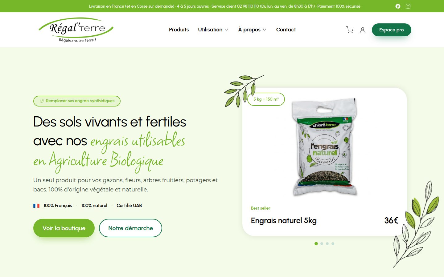 Site e-commerce - Régal'Terre v2