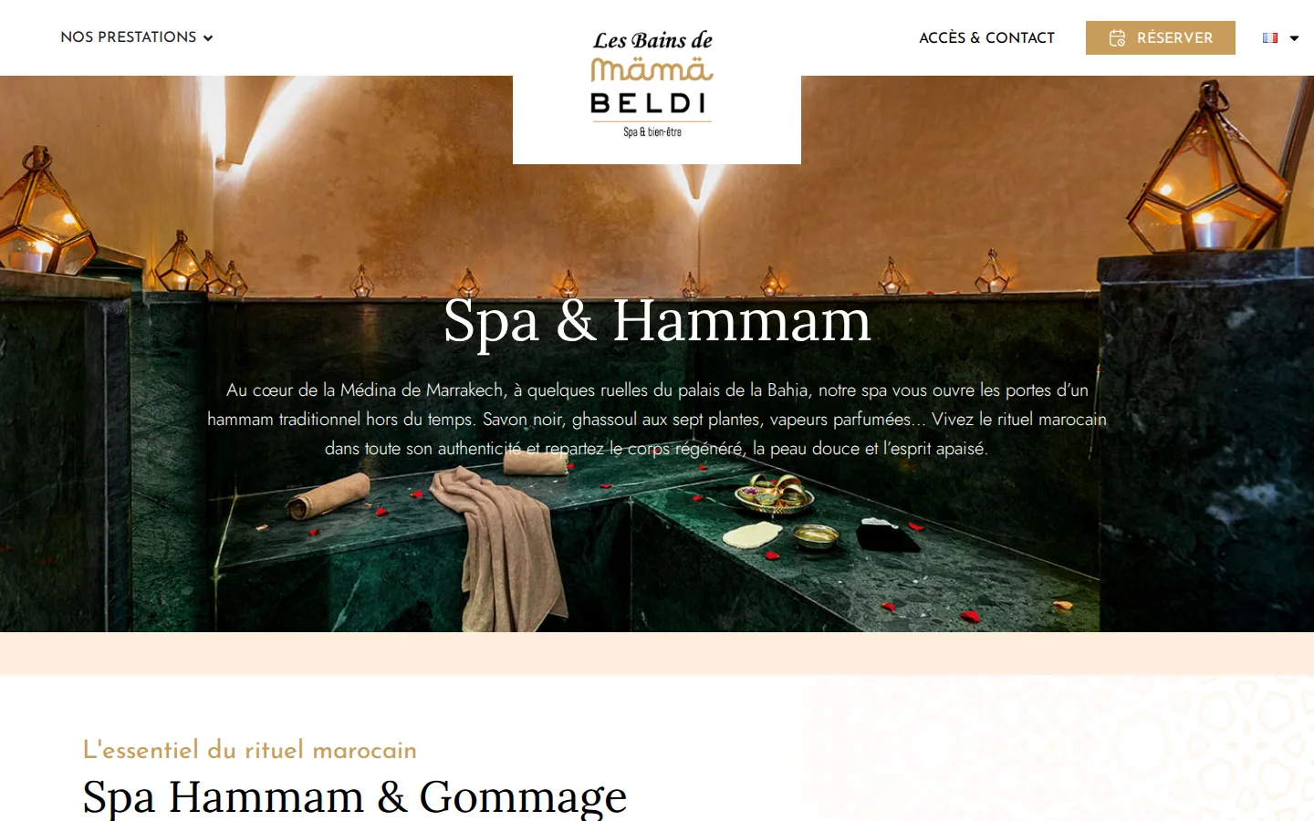 Site web - Les Bains de Mama Beldi