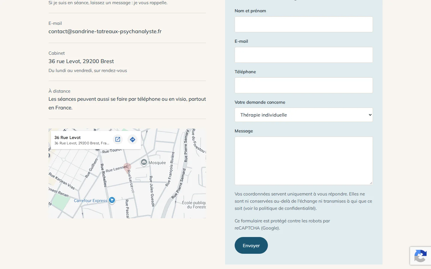 Site web - Sandrine Tatreaux, psychanalyste