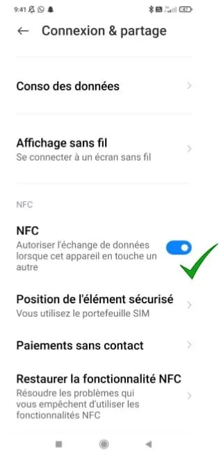 Case cochée NFC smartphone Samsung