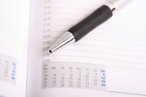 Calendrier livret avec stylo