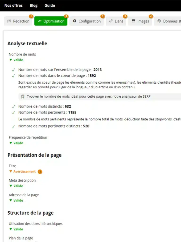 contenu site web seo